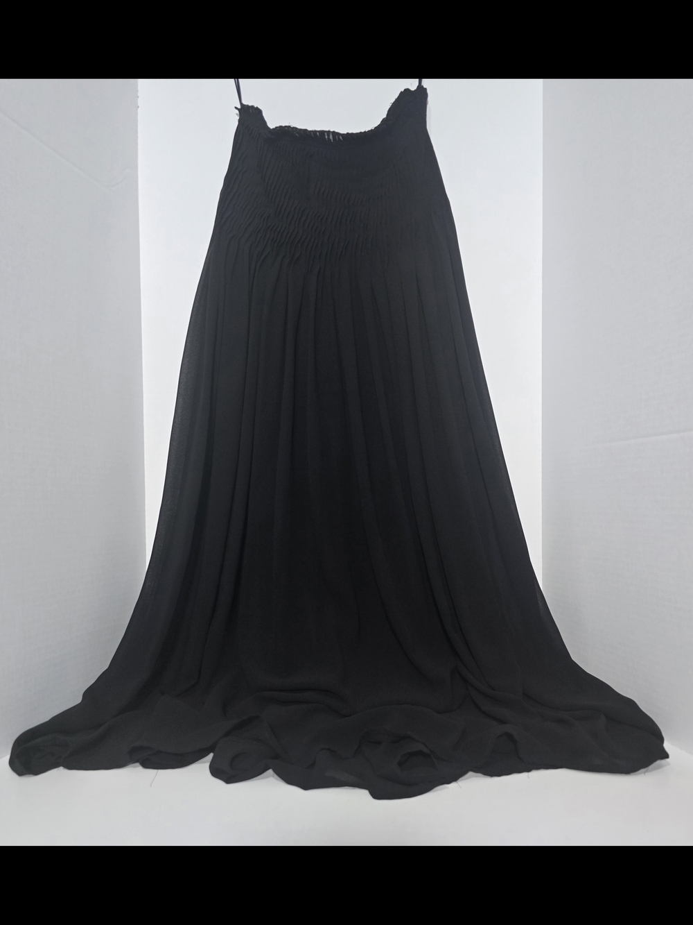Sans Souci Black Maxi Skirt with Smocked Waist